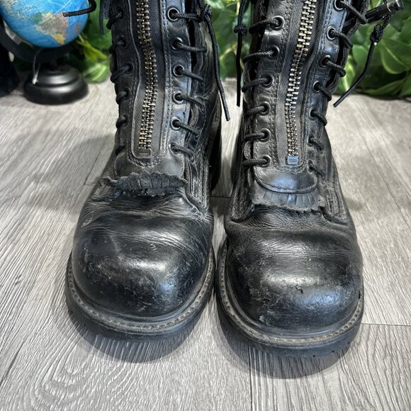 Union Made in The USA Fire Safety Zipper Boots Black Leather Men's size 6 E - Picture 3 of 11